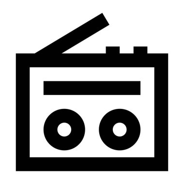 Radyo. Web simgesi basit illüstrasyon