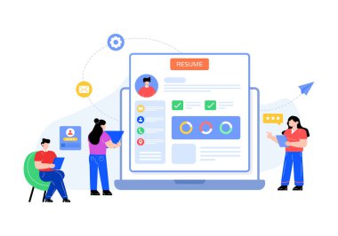 Online arama motoru optimizasyonu. vektör illüstrasyonu