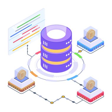 veri merkezi konsepti. vektör illüstrasyonu