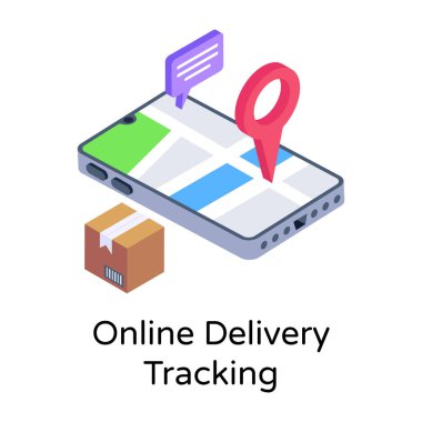 akıllı telefon ve GPS konum vektör çizimi ile mobil uygulama