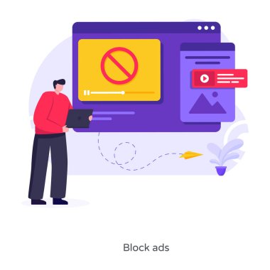 blok düz tasarım illüstrasyon ekler 