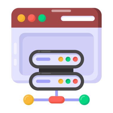 veritabanı. Web simgesi basit illüstrasyon