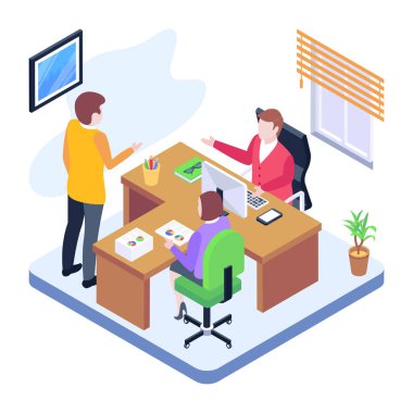 group of people and office workers working together vector illustration design