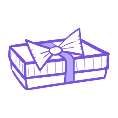 Yay ve kurdele vektör illüstrasyon tasarımlı hediye kutusu