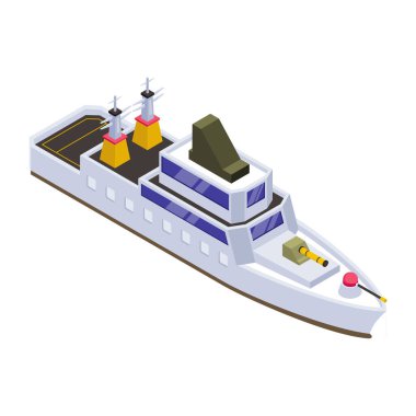 Teknesi olan bir geminin izometrik çizimi