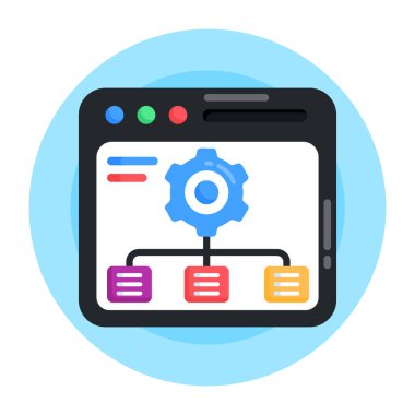 ağ düz vektör simgesi