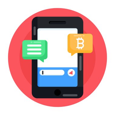 Akıllı telefonlu cep telefonu ve konuşma kabarcığı çizimi