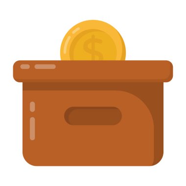 para çantası ve sikke vektör illüstrasyon tasarımı