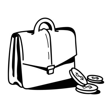 Çizgi film çantasının vektör illüstrasyonu