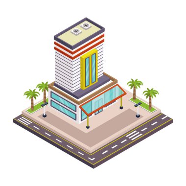 izometrik şehir binası simgesi