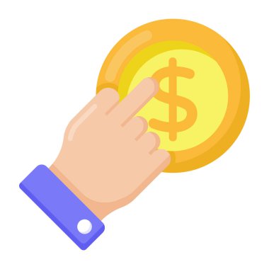 Dolar sembollü el ele tutuşan vektör illüstrasyonu