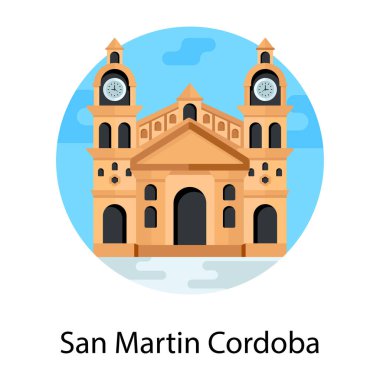 Katedral. Web simgesi basit illüstrasyon