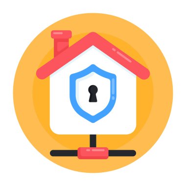 ev koruması düz vektör simgesi