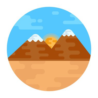 Dağ. Web simgesi basit illüstrasyon