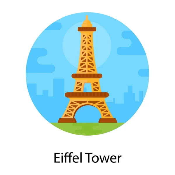 Icône Tour Eiffel Arrière Plan Isolé Style Tendance — Image vectorielle