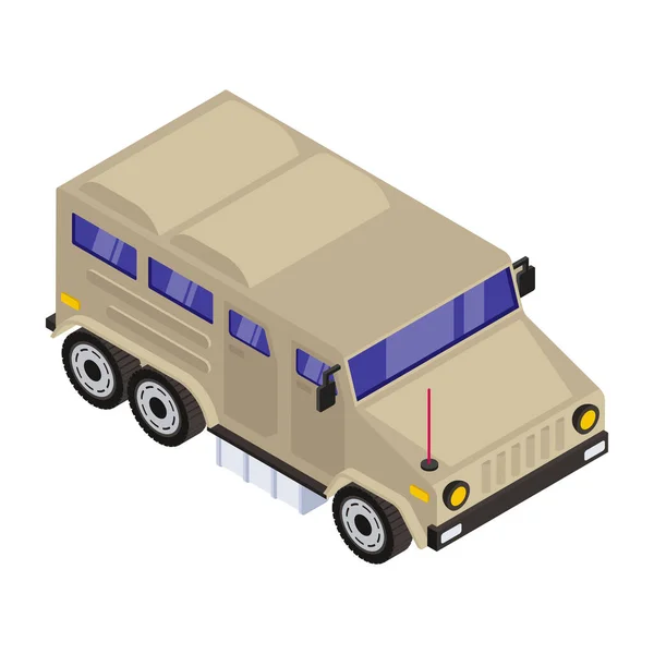 Ilustração Vetorial Isométrica Caminhão Policial —  Vetores de Stock
