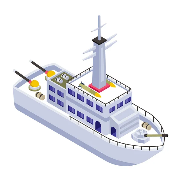 Isometrische Vectorillustratie Van Een Schip Met Een Tanker — Stockvector
