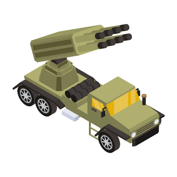 Militärpanzer Mit Gewehr Vektor Illustration — Stockvektor