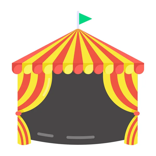 Icône Tente Cirque Illustration Dessin Animé Icônes Vectorielles Parc Attractions — Image vectorielle