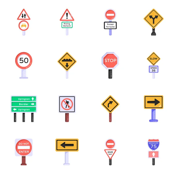 Verkehrszeichen Und Symbole Vektorillustration — Stockvektor