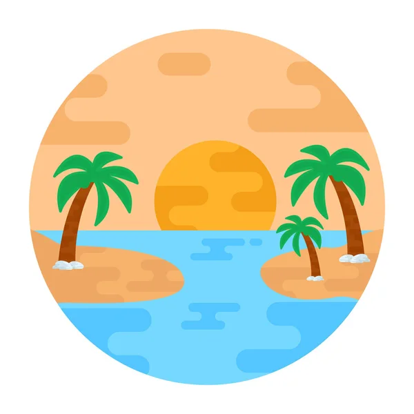 Plage Icône Web Illustration Simple — Image vectorielle