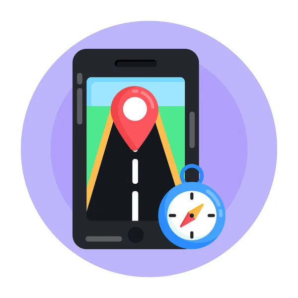 Gps Navegación Icono Plano Ilustración Vectorial — Vector de stock