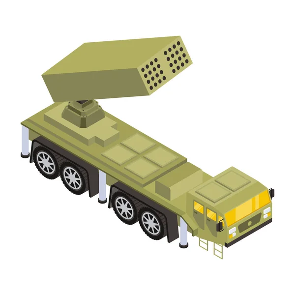 Vojenský Tank Izolované Bílém Pozadí — Stockový vektor