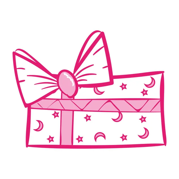 Gift Box Ribbon Bow Vector Illustration — Stock Vector