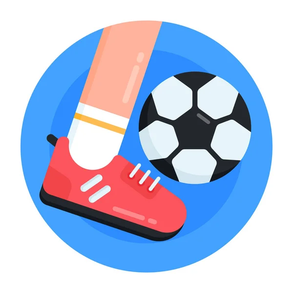 Icono Plano Fútbol Ilustración Vectorial — Vector de stock