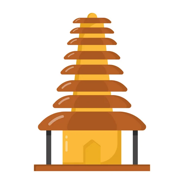 Illustrazione Vettoriale Dell Icona Della Pagoda — Vettoriale Stock