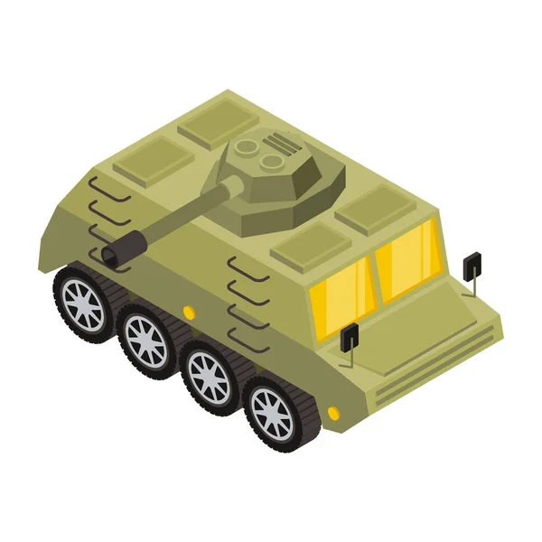 Military Tank Icon Isometric Car Vector Symbol Web Design Isolated — Stock Vector