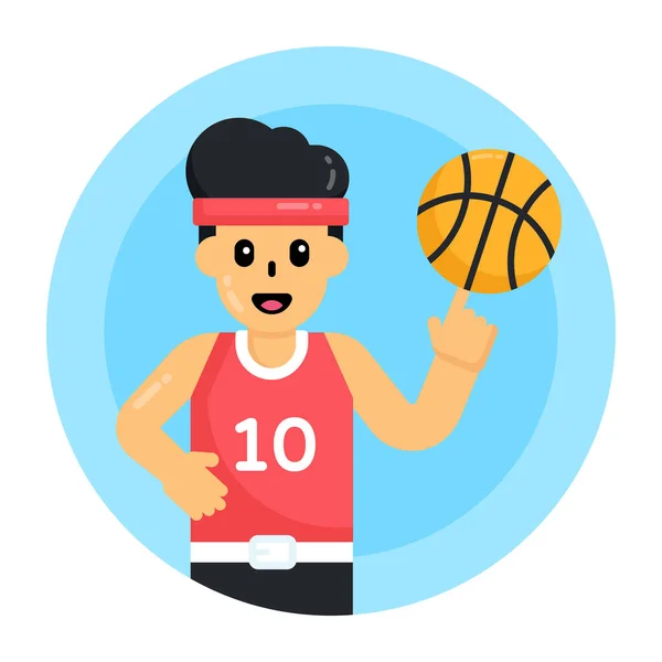 Basketballspieler Mit Ballvektor Illustration — Stockvektor