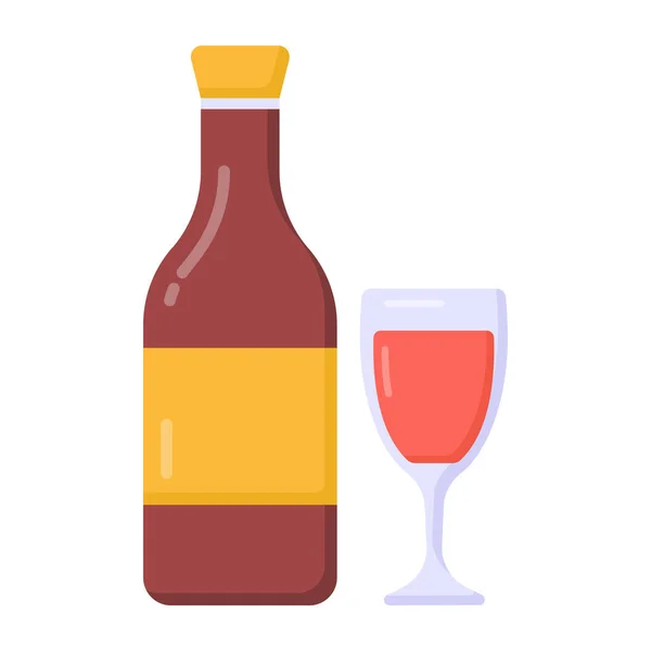 Bouteille Vin Avec Fond Rouge Blanc — Image vectorielle