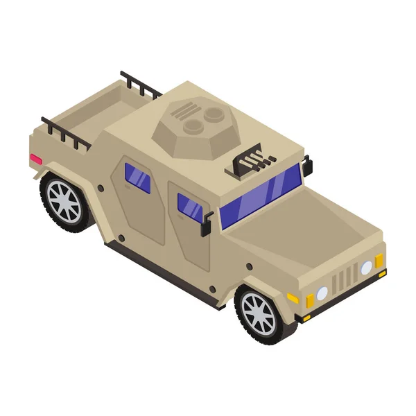 Icono Del Coche Policía Isométrico Los Iconos Vectoriales Vehículos Militares — Vector de stock