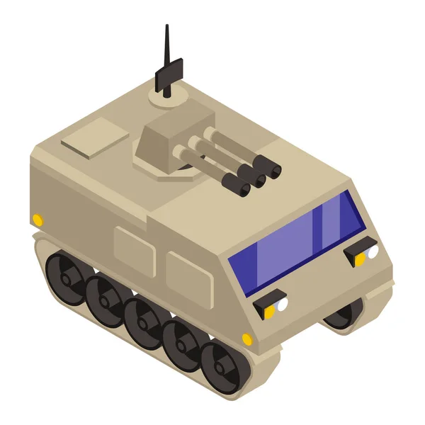 Isometric Military Tank Icon Vector Illustration — Stock Vector