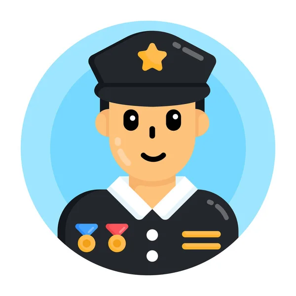 Ikona Policisty Plochá Ilustrace Vektorových Ikon Policisty Pro Web — Stockový vektor