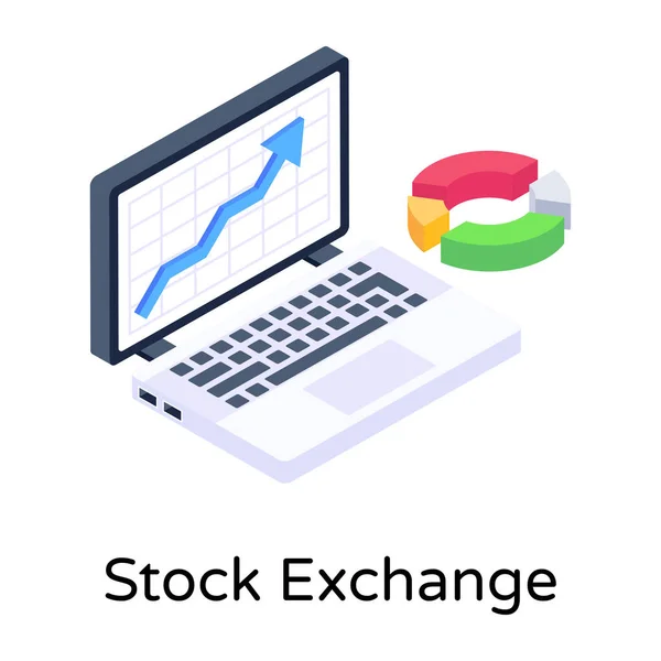 Gráfico Analítico Ícone Vetorial Plano — Vetor de Stock