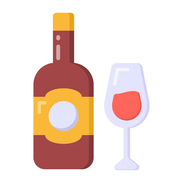 Bouteille Vin Avec Fond Rouge Blanc — Image vectorielle