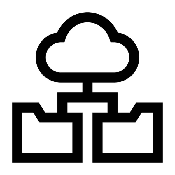 Ícone Web Computação Nuvem Ilustração Plana —  Vetores de Stock