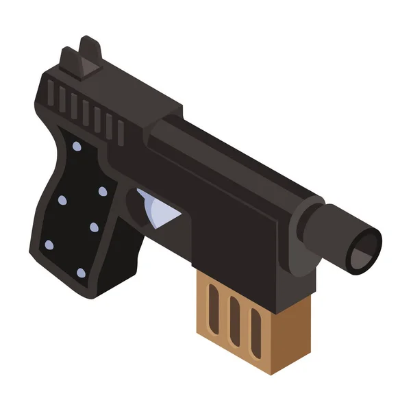 Icono Pistola Isométrico Los Iconos Vectoriales Armas Para Diseño Web — Vector de stock