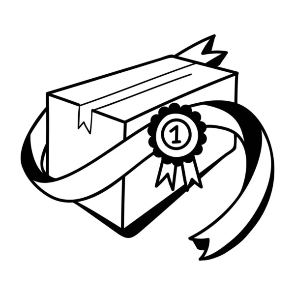 リボンと弓のイラストのグラフィックデザインのギフトボックス — ストックベクタ