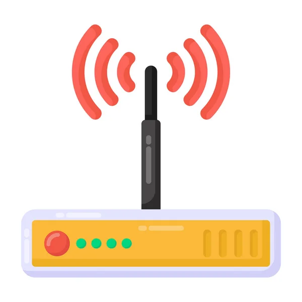 Icona Del Router Wireless Illustrazione Piatta Delle Icone Vettoriali Dell — Vettoriale Stock