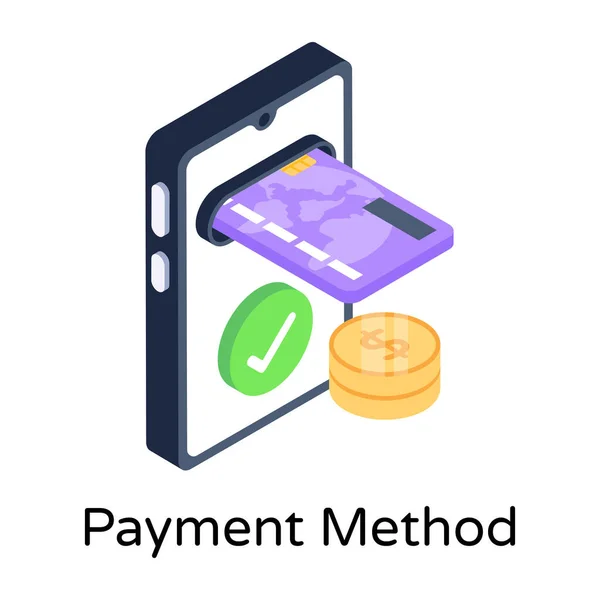 Mobile Banking Icône Vectorielle Plate — Image vectorielle