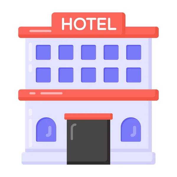 Hotelová Budova Jednoduchá Ilustrace — Stockový vektor