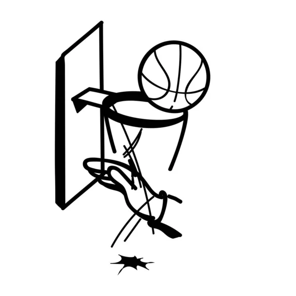 Basketbollsikonen Sport Hobby Och Fitness Tema Isolerad Konstruktion Vektor Illustration — Stock vektor