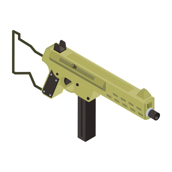 Ikona Vojenské Pušky Izometrické Válečné Vektorové Ikony Pro Web Design — Stockový vektor