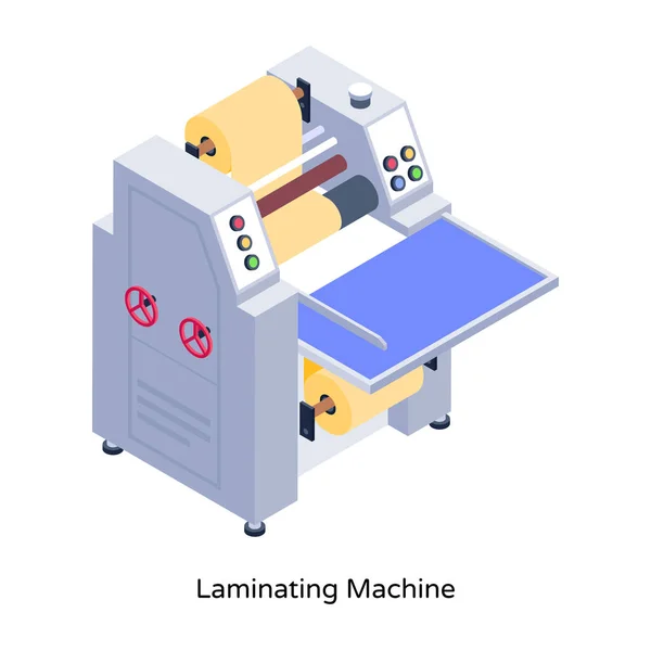 Ilustración Vectorial Isométrica Máquina Laminadora — Archivo Imágenes Vectoriales