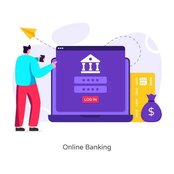 Online Banking Vector Illustration — Stock Vector