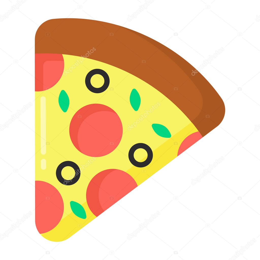 pizza icon. flat illustration of fast food vector icons for web