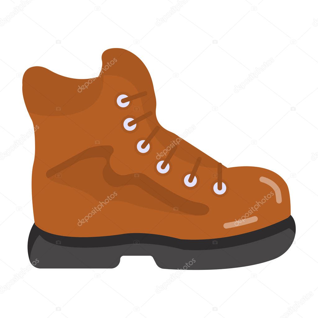 boot icon. flat illustration of hiking boots vector icons for web